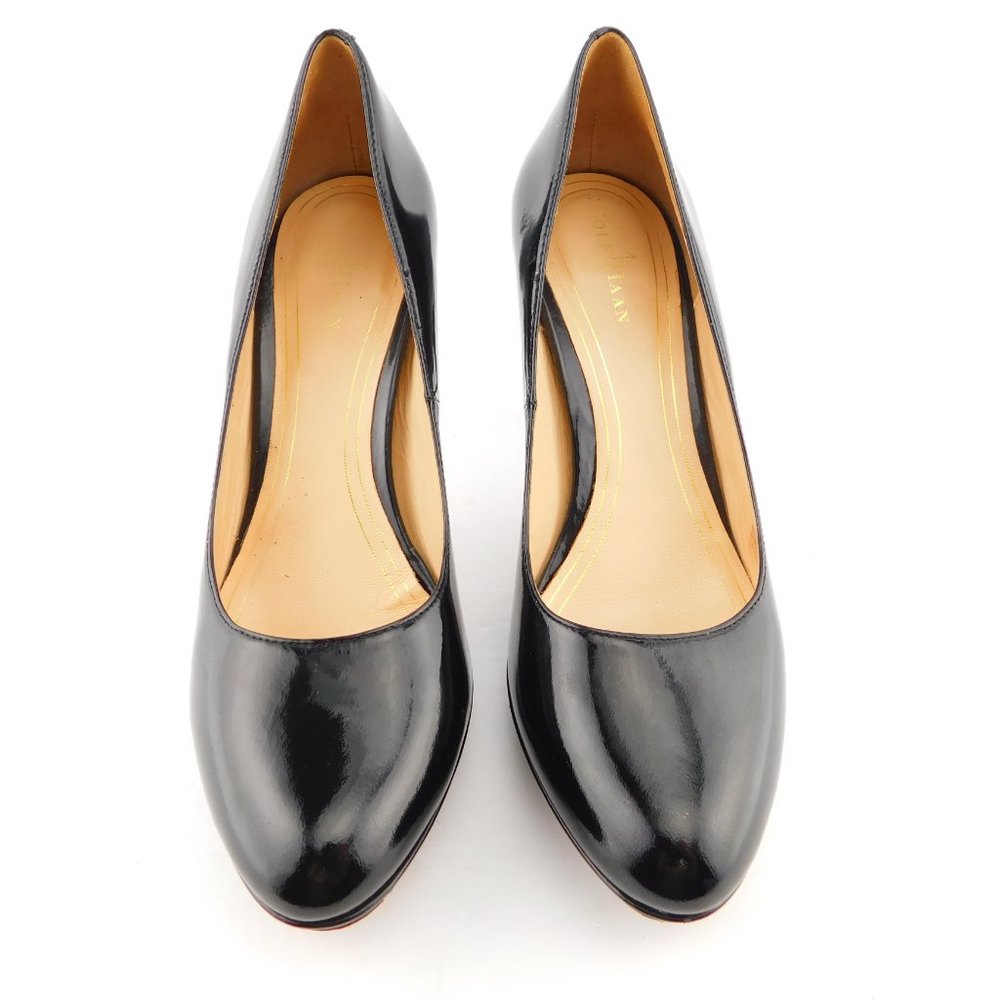 COLE HAAN Nike Air Black Patent Leather Platform Heels Pumps 7.5